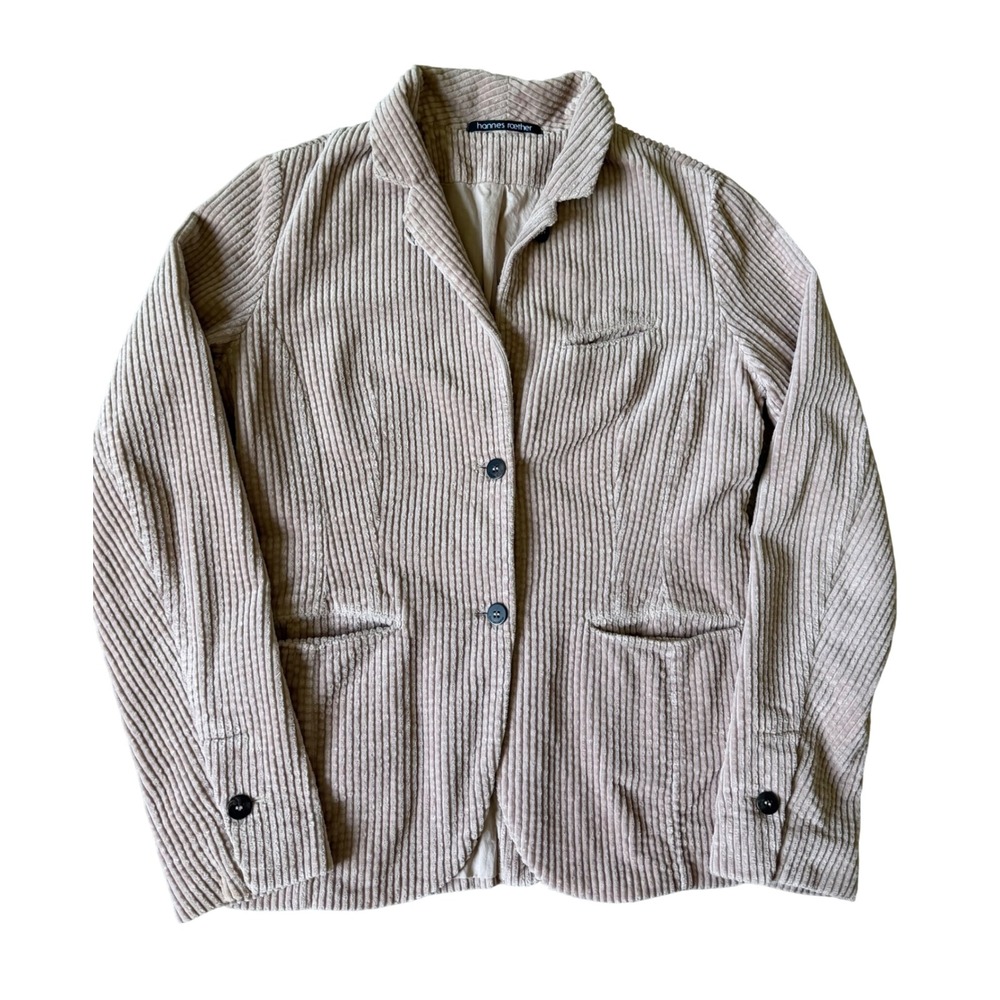 Hannes Roether Women's Blazer Jacket
corduroy Button Front Blush Pink Medium